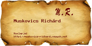 Muskovics Richárd névjegykártya